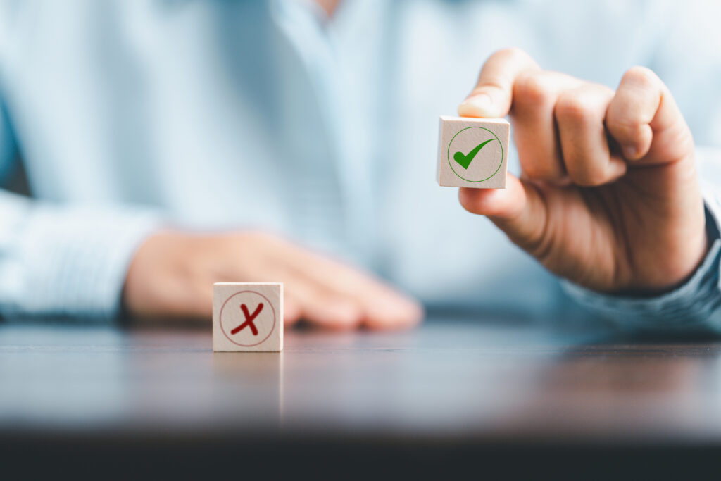 checklist com vários erros selecionados